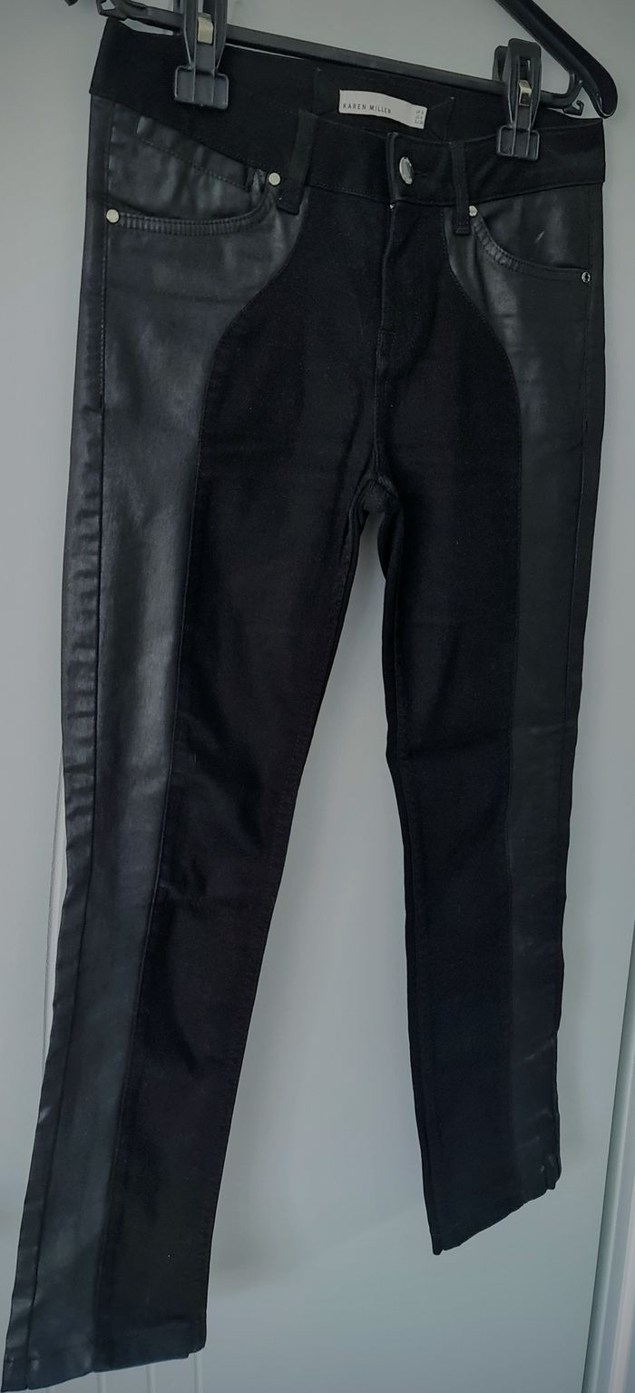 A vendre : sublime pantalon jean noir de la marque KAREN MILLEN, en excellent état. - Style casual c - photo numéro 2