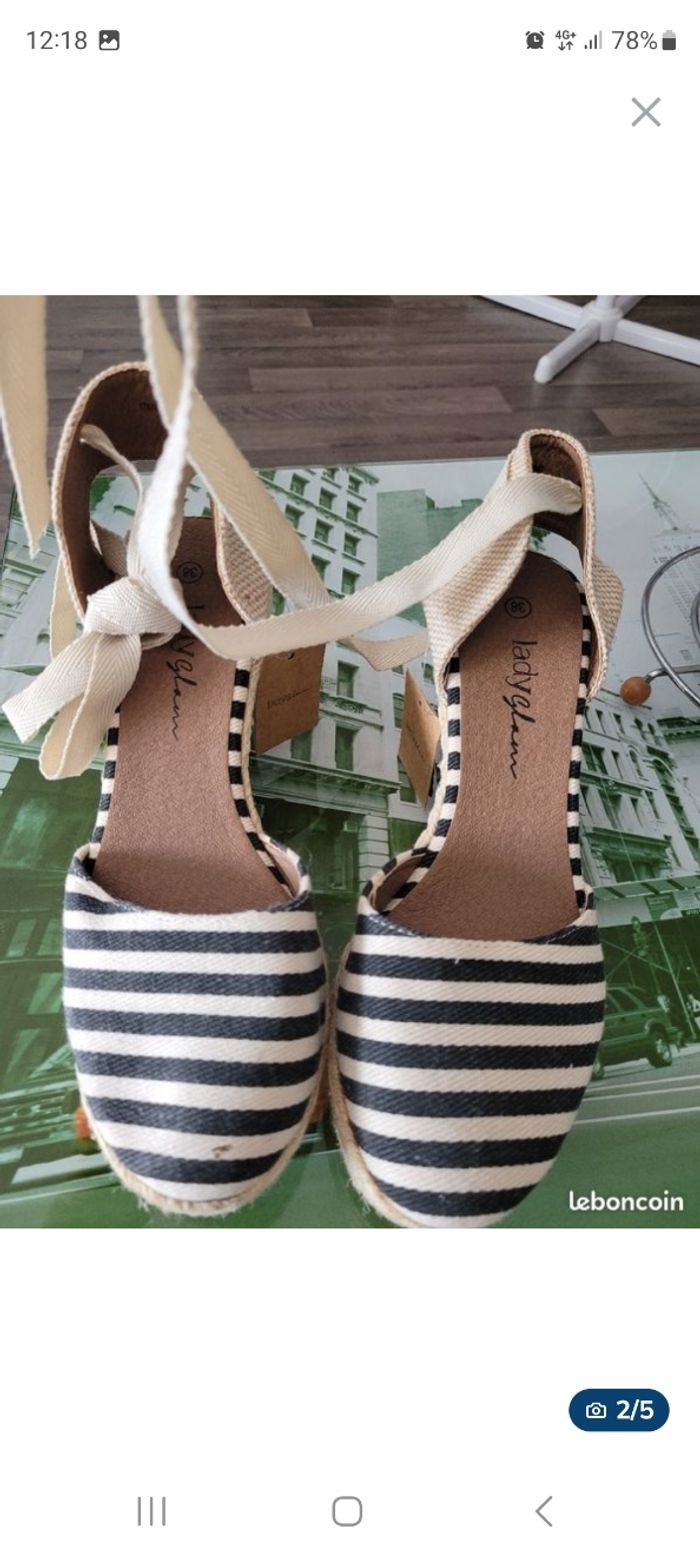 Paire d'espadrille compensé-Pointure 38 - photo numéro 2