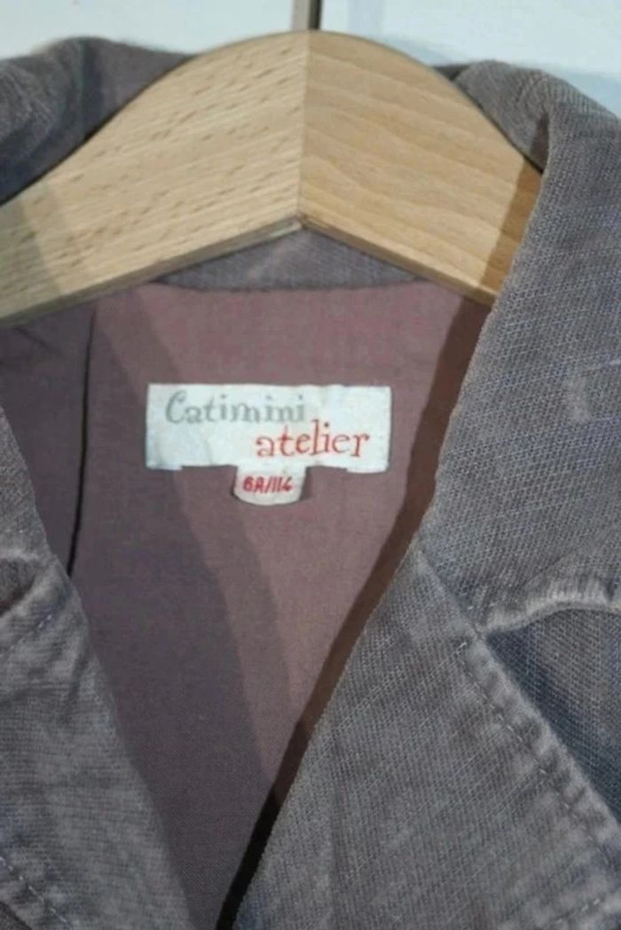 Veste en velours marron/violet marque Catimini Atelier - photo numéro 2