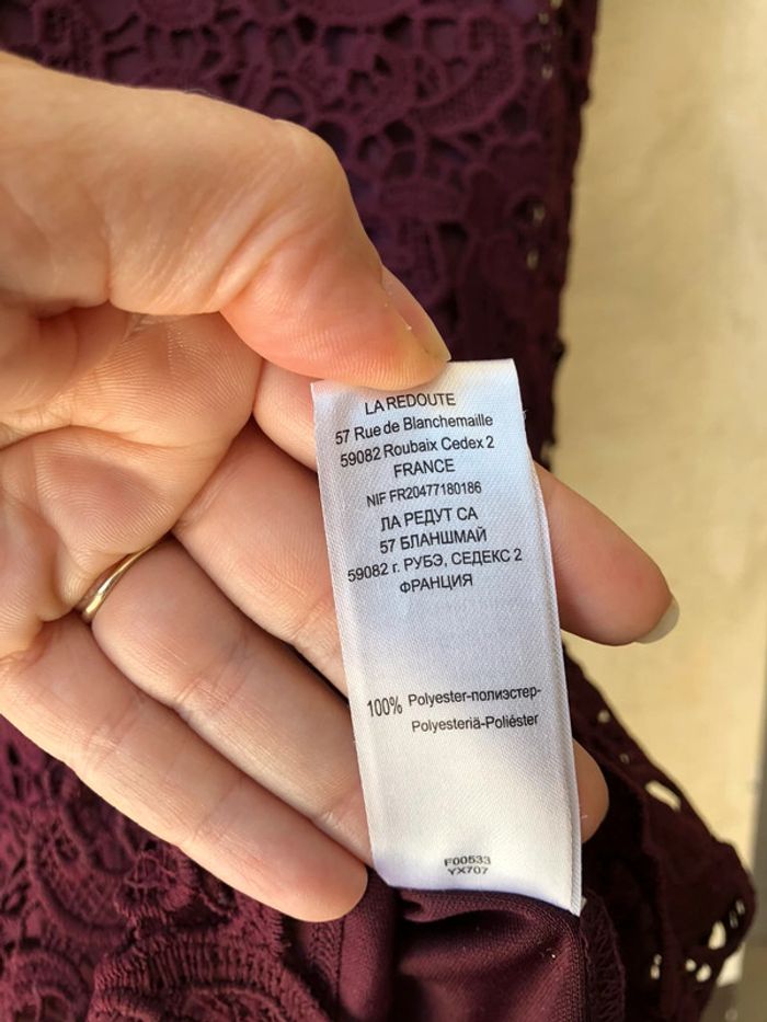 Robe dentelle bordeaux La Redoute 38 - photo numéro 5
