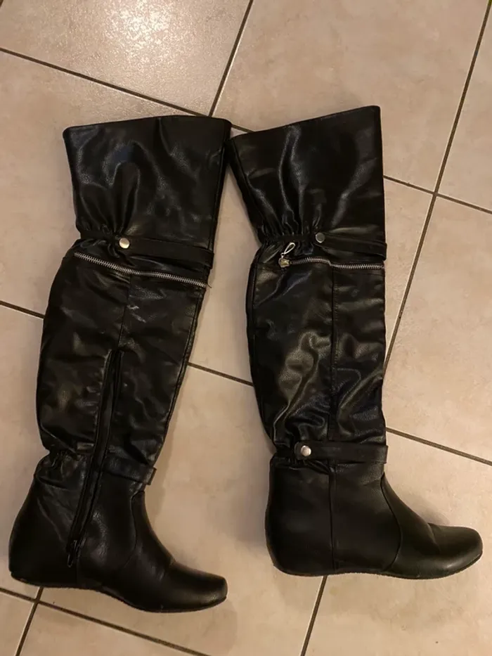 paire de botte cuissarde noir 38 justfab - photo numéro 2