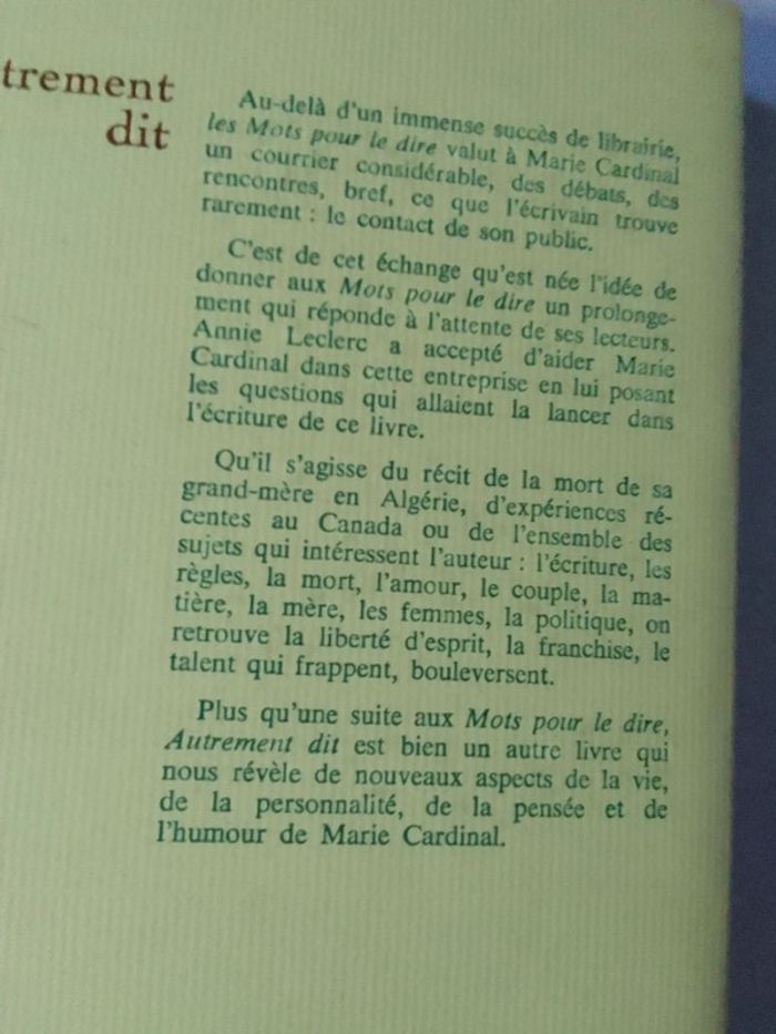 Marie Cardinal - Autrement dit - photo numéro 3