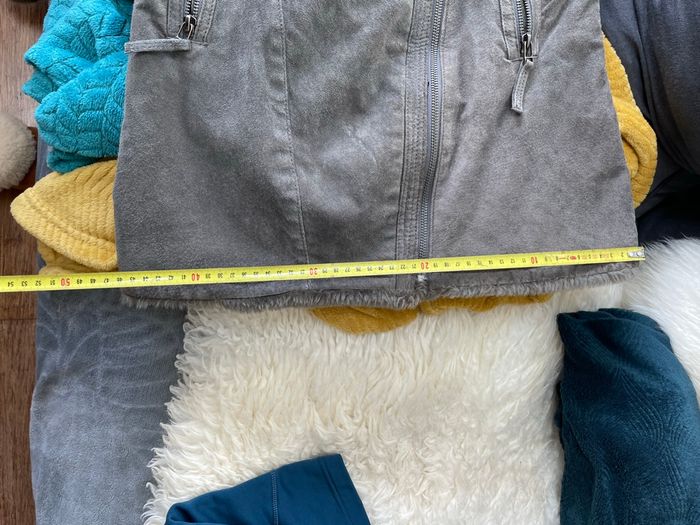 Manteau Oakwood cuir/fourrure gris S - photo numéro 10