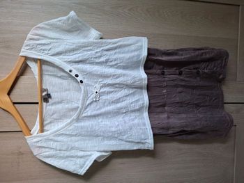 Haut KWoman de Kiabi crème et marron, taille XXL