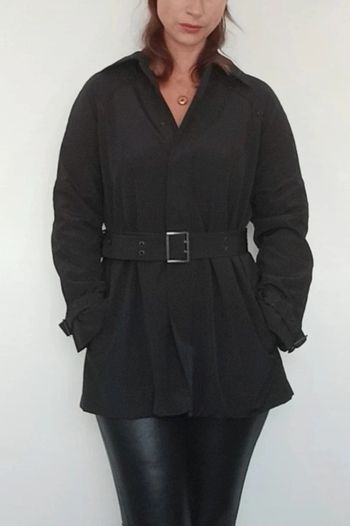 Trench noir brillant chic MNG taille 36