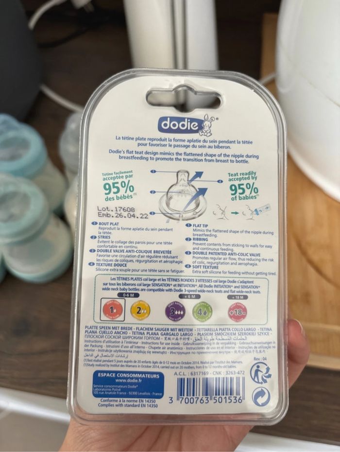 Tétine plate anti colique dodie - photo numéro 2