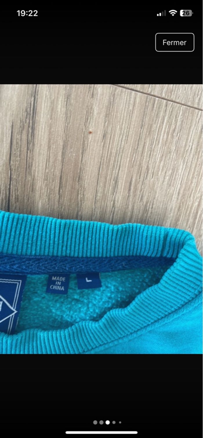 Sweat Superdry bleu turquoise - Taille L - photo numéro 5