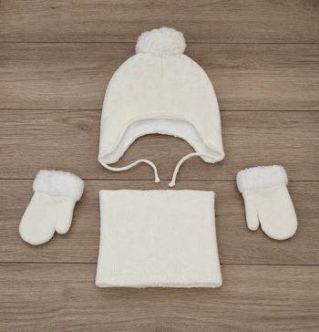 Ensemble bonnet cache cou gants hiver confortable enfant Mixte 