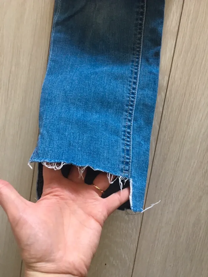 Jean de grossesse bleu coupe  7-8 T.40 H&M - photo numéro 4