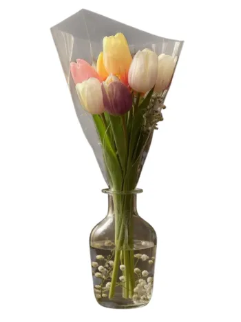 Bouquet x10 Tulipes Artificielles Multicolores 33 cm Neuf 