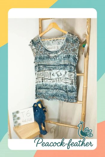 T-shirt bleu/gris T6