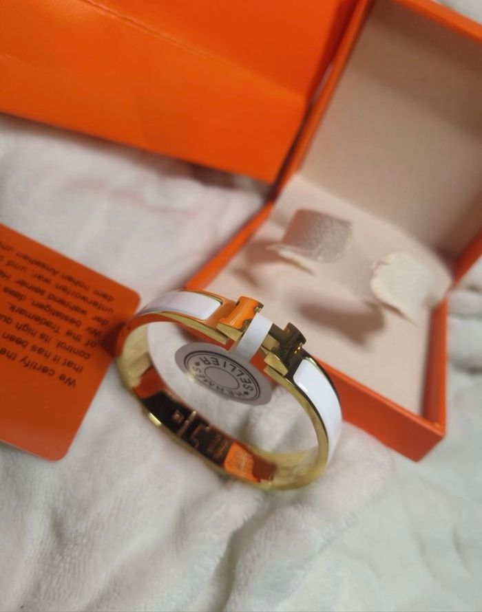 Bracelet Hermès « Clic H » Blanc • Taille 17 - photo numéro 7