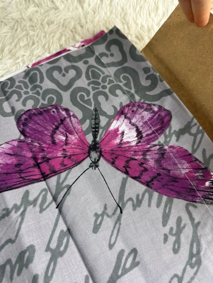 Taie de traversin blancheporte grise et rose taille 85x185 cm - photo numéro 2