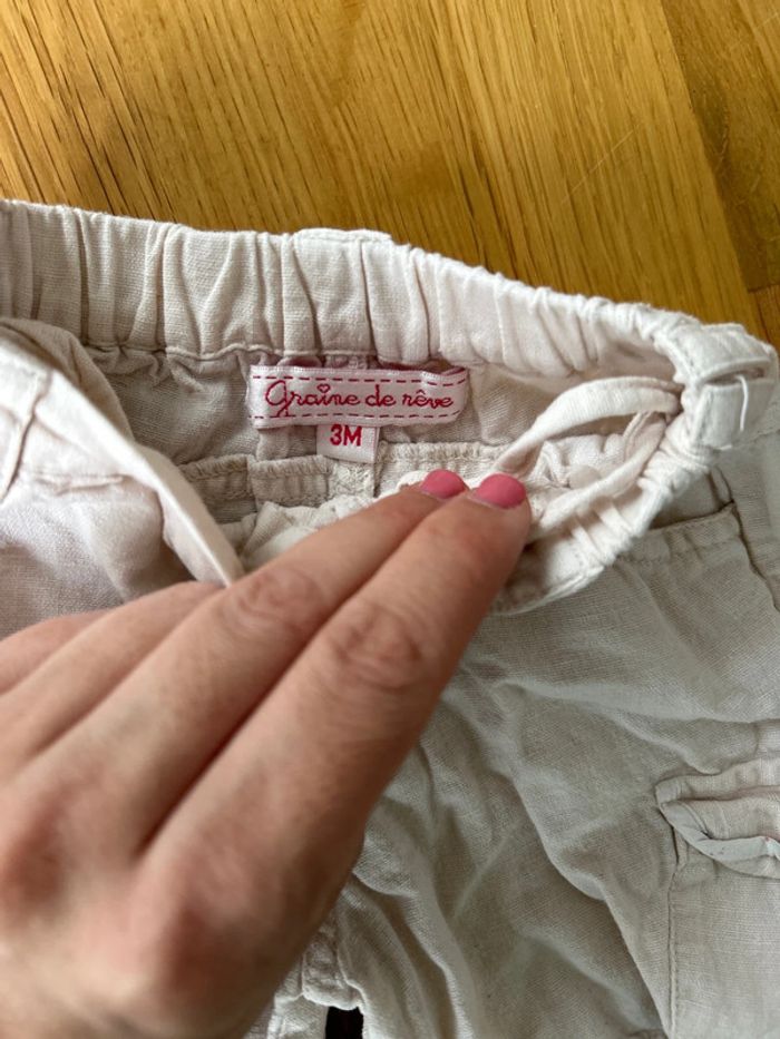 Graine de rêve - 3 mois - short bébé fille en lin - photo numéro 4