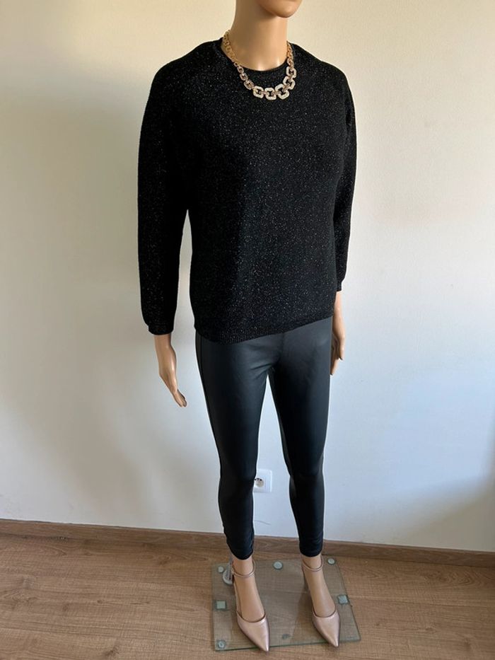 Pull court noir pailleté Cassia taille 38 jamais porté (taille petit) - photo numéro 4