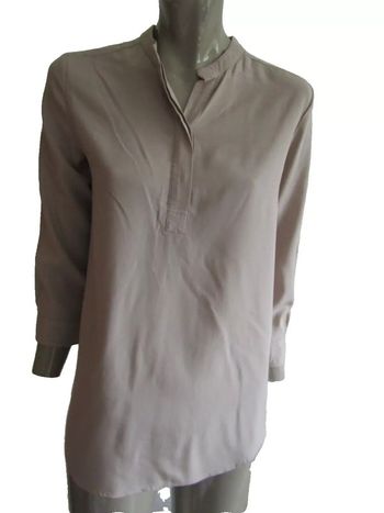top tunique en viscose couleur beige marque uniqlo taille 36/38
