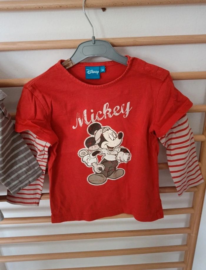 Lot t-shirt manche longue disney mickey - photo numéro 3