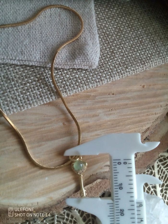 Collier pendentif clé pierre d'aventurine - photo numéro 3