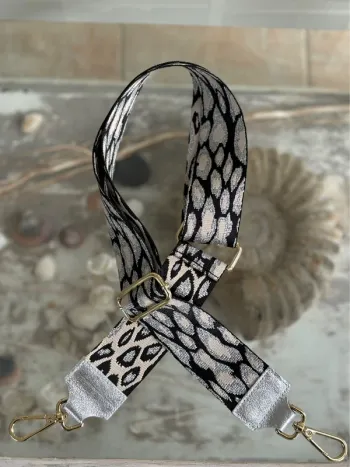 Bandoulière tissu et cuir pour sac