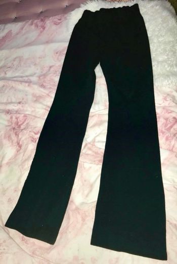 Pantalon noir côtelé évasé 14 ans