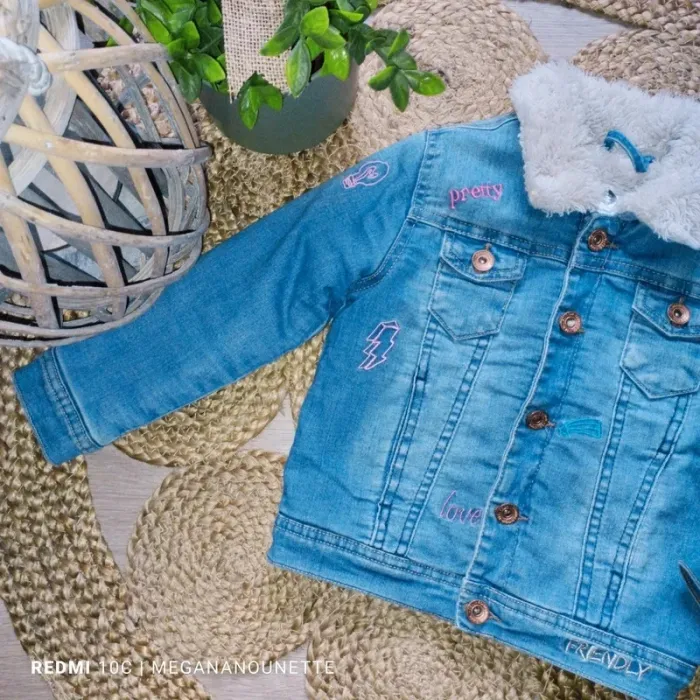 🧥Blouson aviateur en jean doublé polaire – 4 ans / 104 cm – Collection 2025 - photo numéro 5