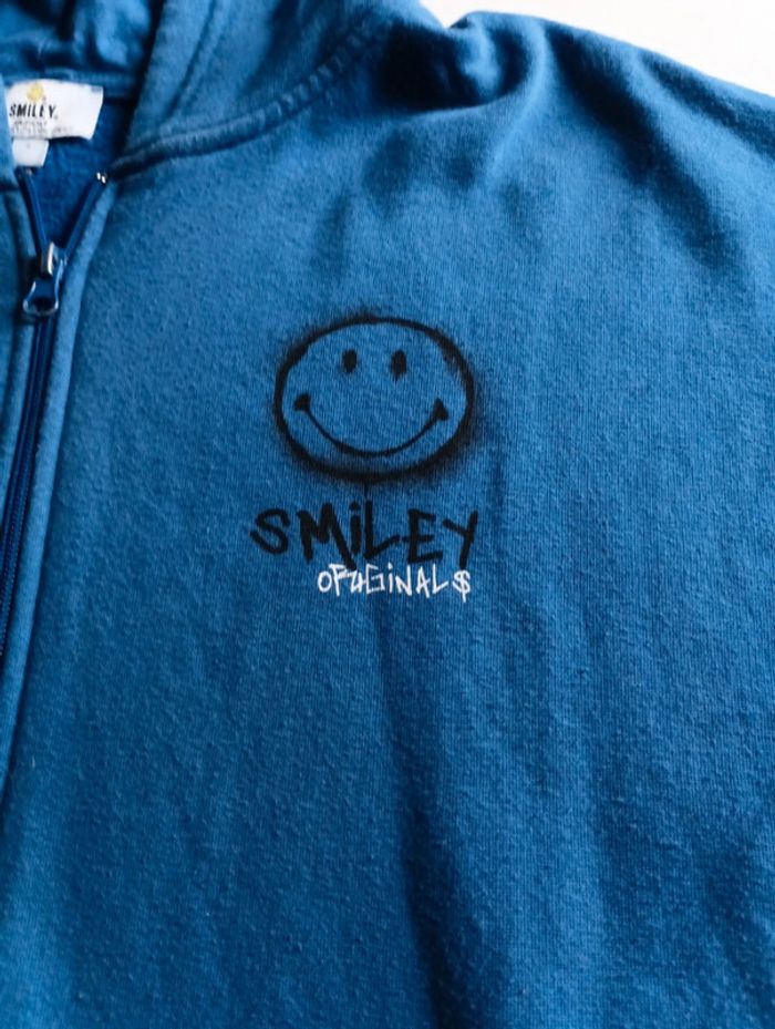 Sweat gilet zippé à capuche homme Smiley Original skateur large taille S - photo numéro 2
