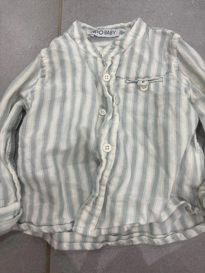 Chemise vert d’eau rayée - photo numéro 3