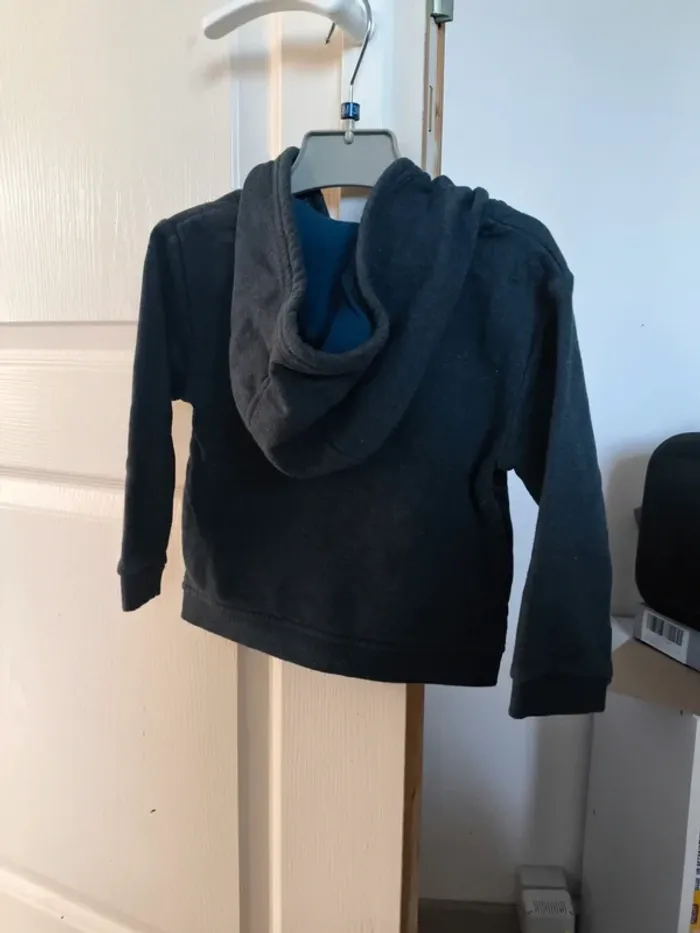 Veste gris foncé/bleu à pression 24 mois - photo numéro 5