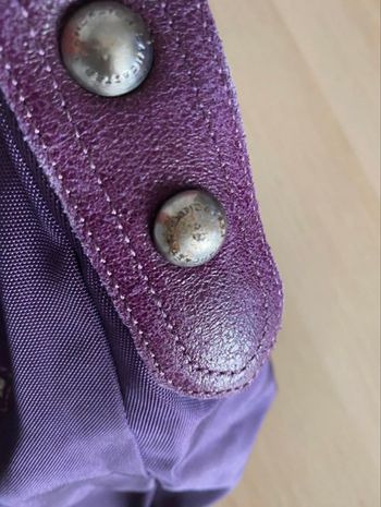 Sac à main violet petit noeud Lancaster tissu Paris prune