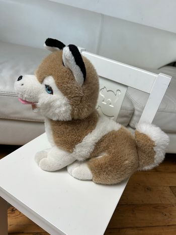 Peluche chien husky 28 cm