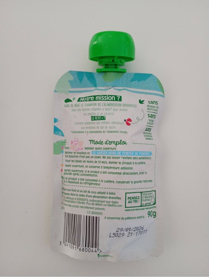 Lot de 20 gourdes végétales bledina - photo numéro 2