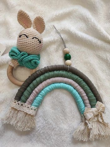Arc en ciel macramé et trapilho