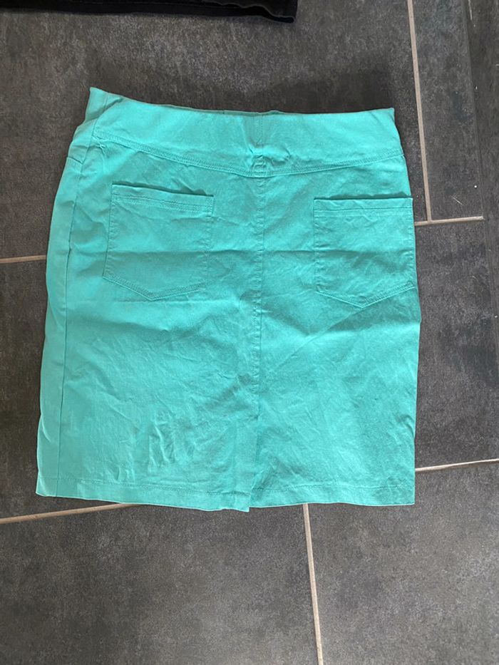 Jupe crayon turquoise Halogène Taille 38 - photo numéro 3