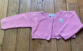 Boléro gilet Obaibi 18 mois coton rose