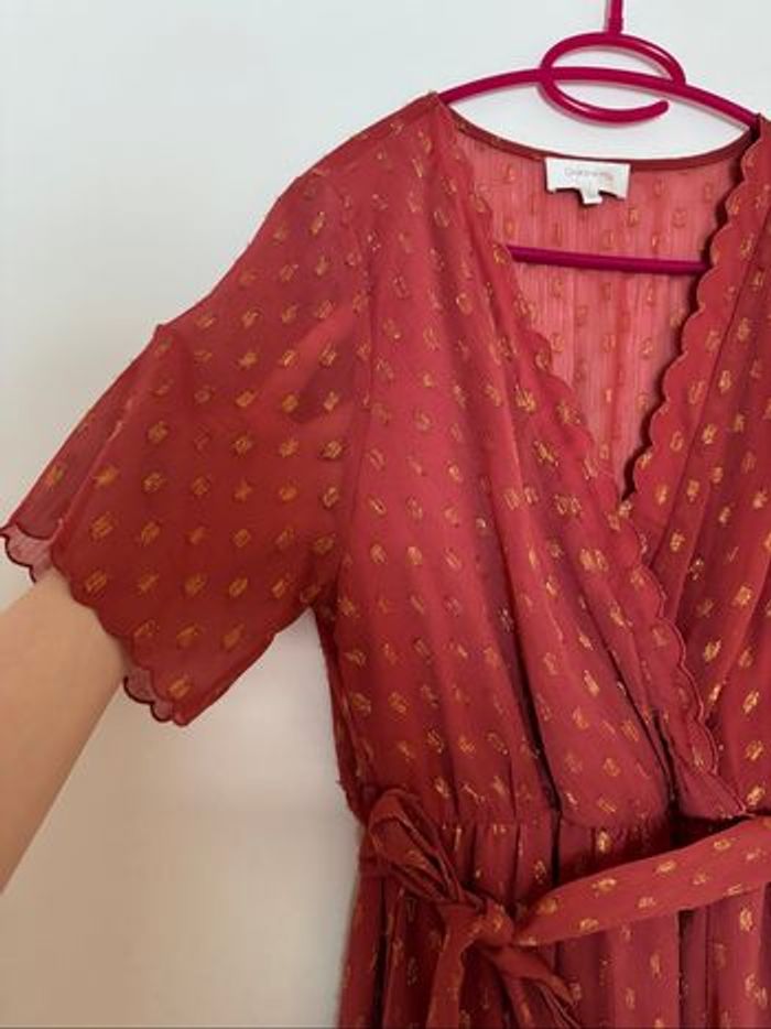 Robe Albertine Grace & Mila couleur vieux rose et doré - photo numéro 3