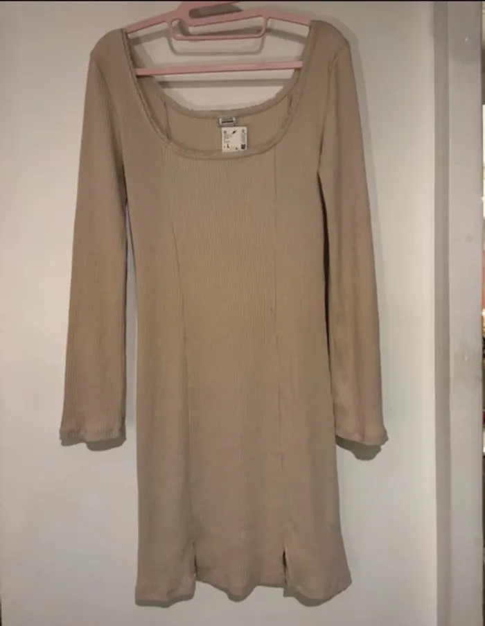 Robe beige côtelée Pimkie - Taille L - photo numéro 2