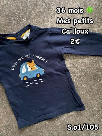 T-shirt 🍀 36 mois 🍀 Mes petits cailloux
