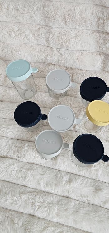 Lot de 8 pots en verres Béaba différents formats