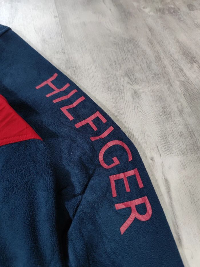 Veste Polaire à Capuche Full Zip Tommy Hilfiger Bleu Marine Logo Brodé Taille 2XL Homme - photo numéro 7