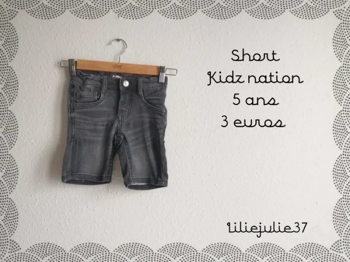 Short Kidz nation 5 ans