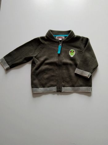 gilet zippé kaki dpam garcon 3 mois