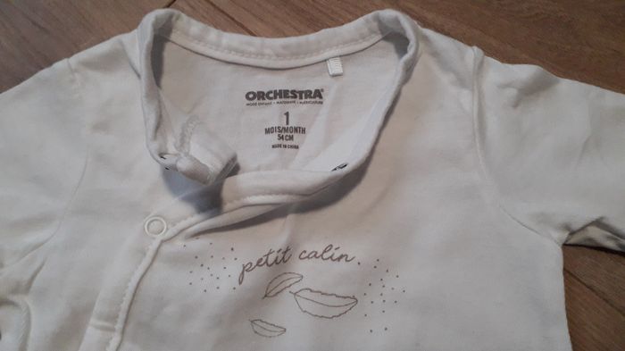 Pyjama coton avec moufles - 1 mois - photo numéro 3