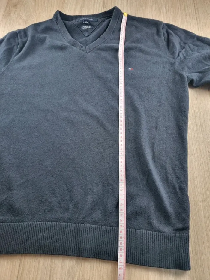 Pull a coll V bleue Cachemire Tommy Hilfiger Homme Taille M - photo numéro 5