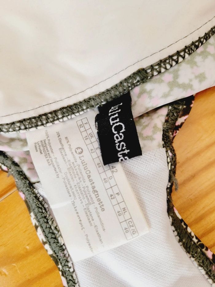 Maillot de bain 2 pièces taille XL 42 Lulu Castagnette fleurs vert rose - photo numéro 10