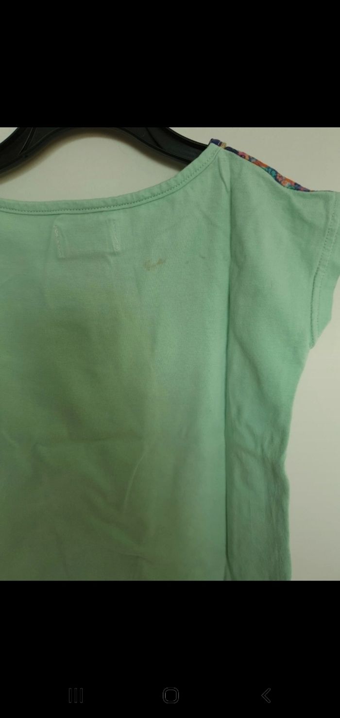 Tee-shirt manches courtes imprimé fleurs et dessin chien pailleté 4 ans chipie - photo numéro 4