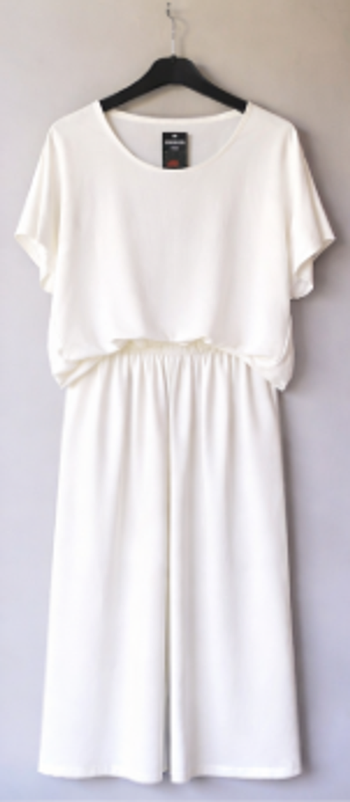 Ensemble Fluide Blanc pantalon + tee-shirt taille unique 36 au 44