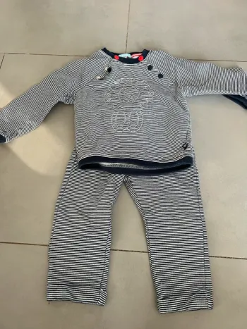 Ensemble rayé 23 mois