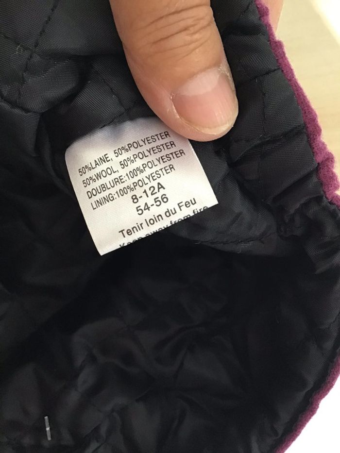 Béret 50 %laine couleur violet taille 8/12 ans - photo numéro 4