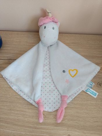 Doudou licorne blanc jemini