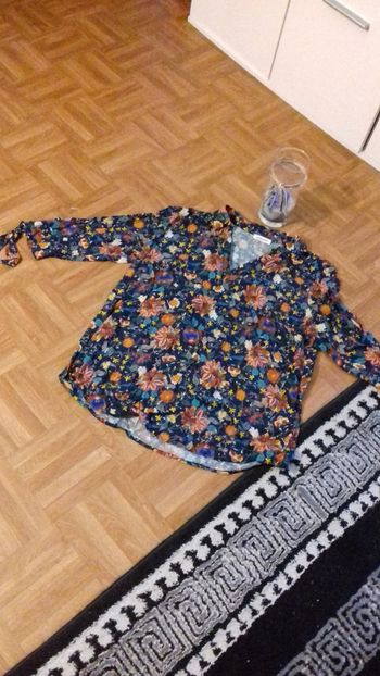 Chemisier manche 3/5 fleuri